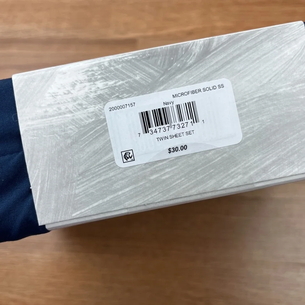 Fairfield Square 3 Piece TWIN Microfiber Sheet‎ Set Navy NEW
